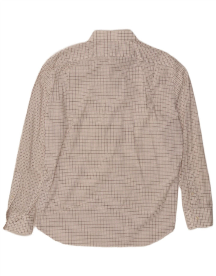 J. CREW Slim-Hemd für Herren, Größe 17 1/2 XL, weiß karierte Baumwolle