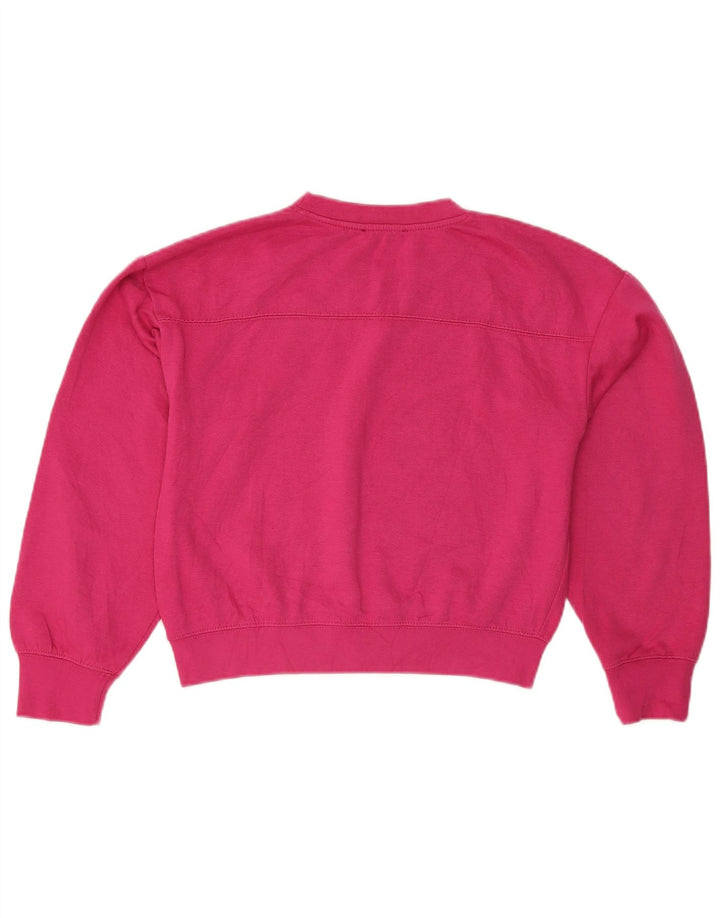 Zara Damen Crop Oversized Sweatshirt Pullover UK 10 Small Pink
