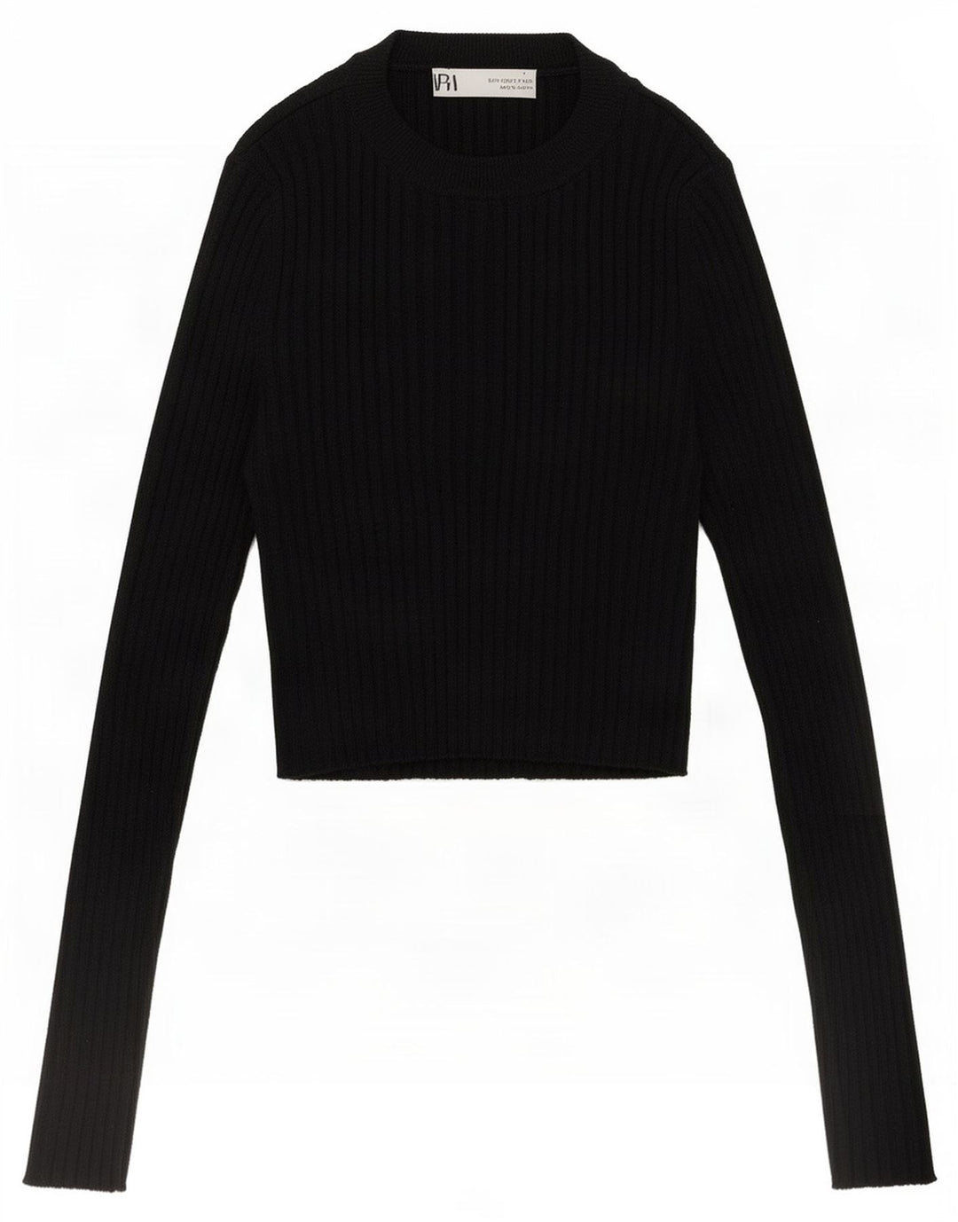 Zara Damen Crop Top Langarm UK 10 Small Schwarz