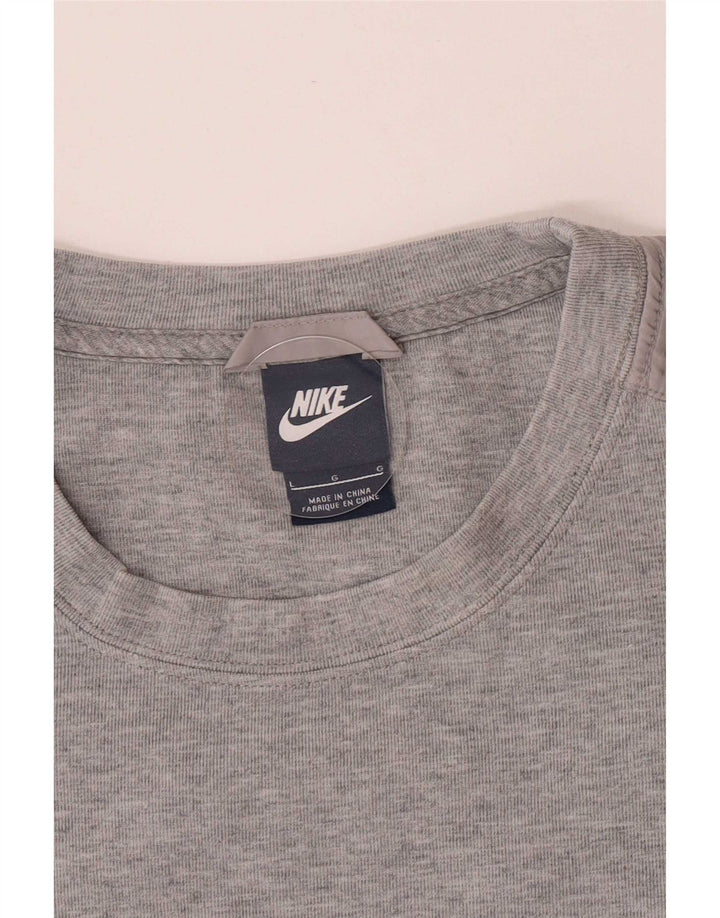 Nike Damen Sweatshirt Pullover UK 14 Large Grau meliert
