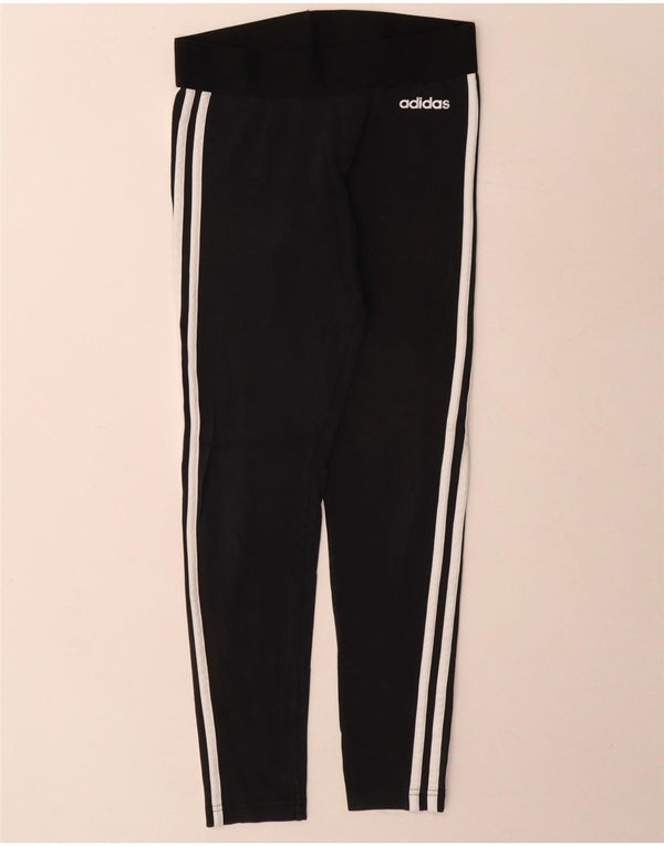 Adidas Damen Leggings UK 8/10 Small Schwarz Baumwolle