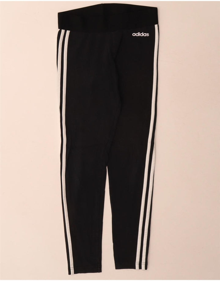 Adidas Damen Leggings UK 8/10 Small Schwarz Baumwolle