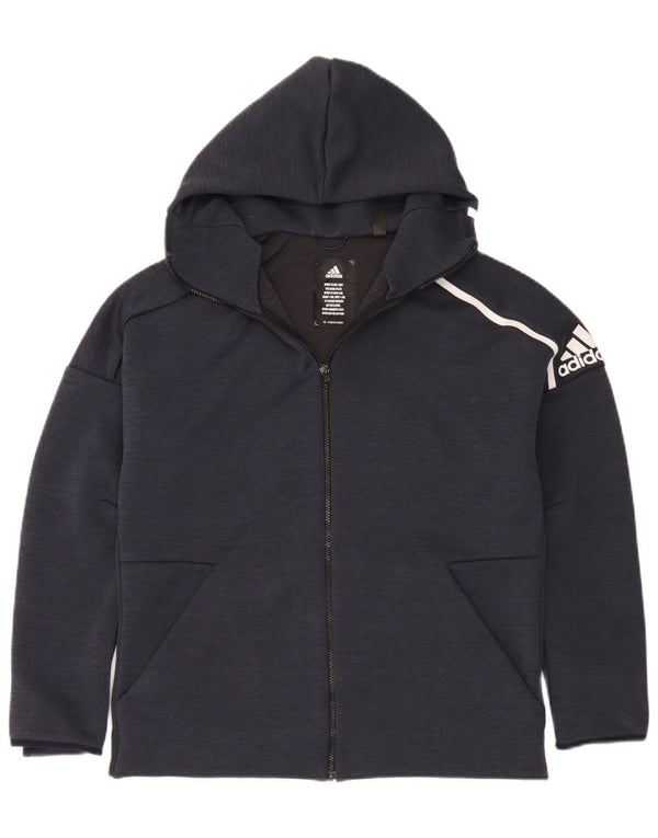 Adidas Herren-Trainingsanzug mit Kapuze, groß, Marineblau, Polyester