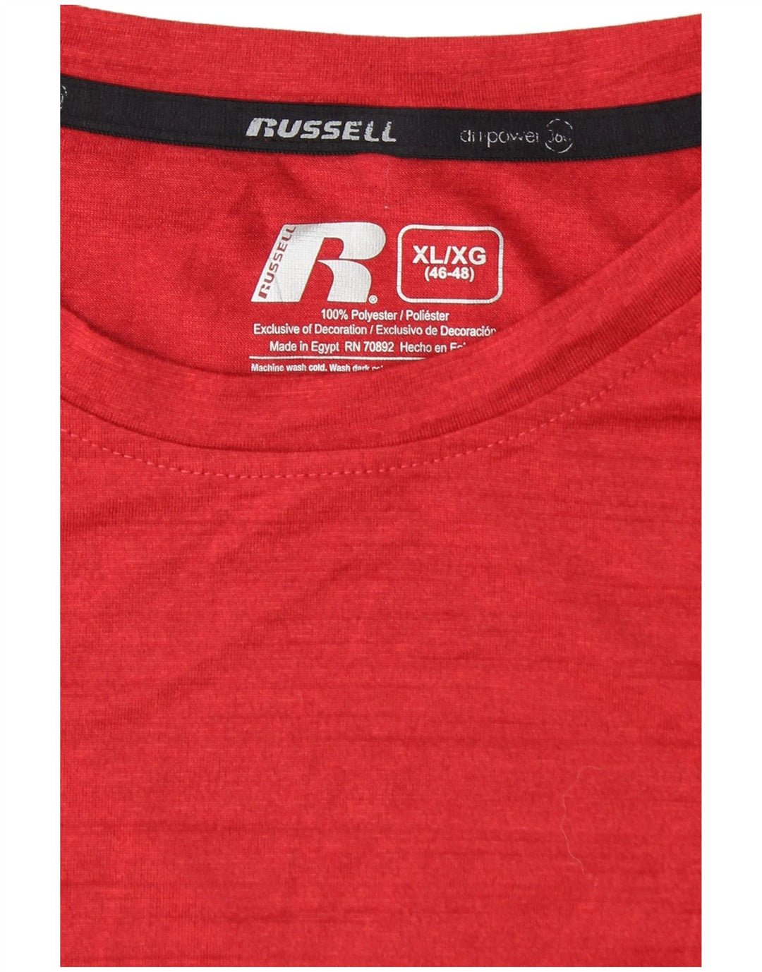 RUSSELL ATHLETIC Herren Dri-Power T-Shirt Top UK 46/48 XL Rot meliert