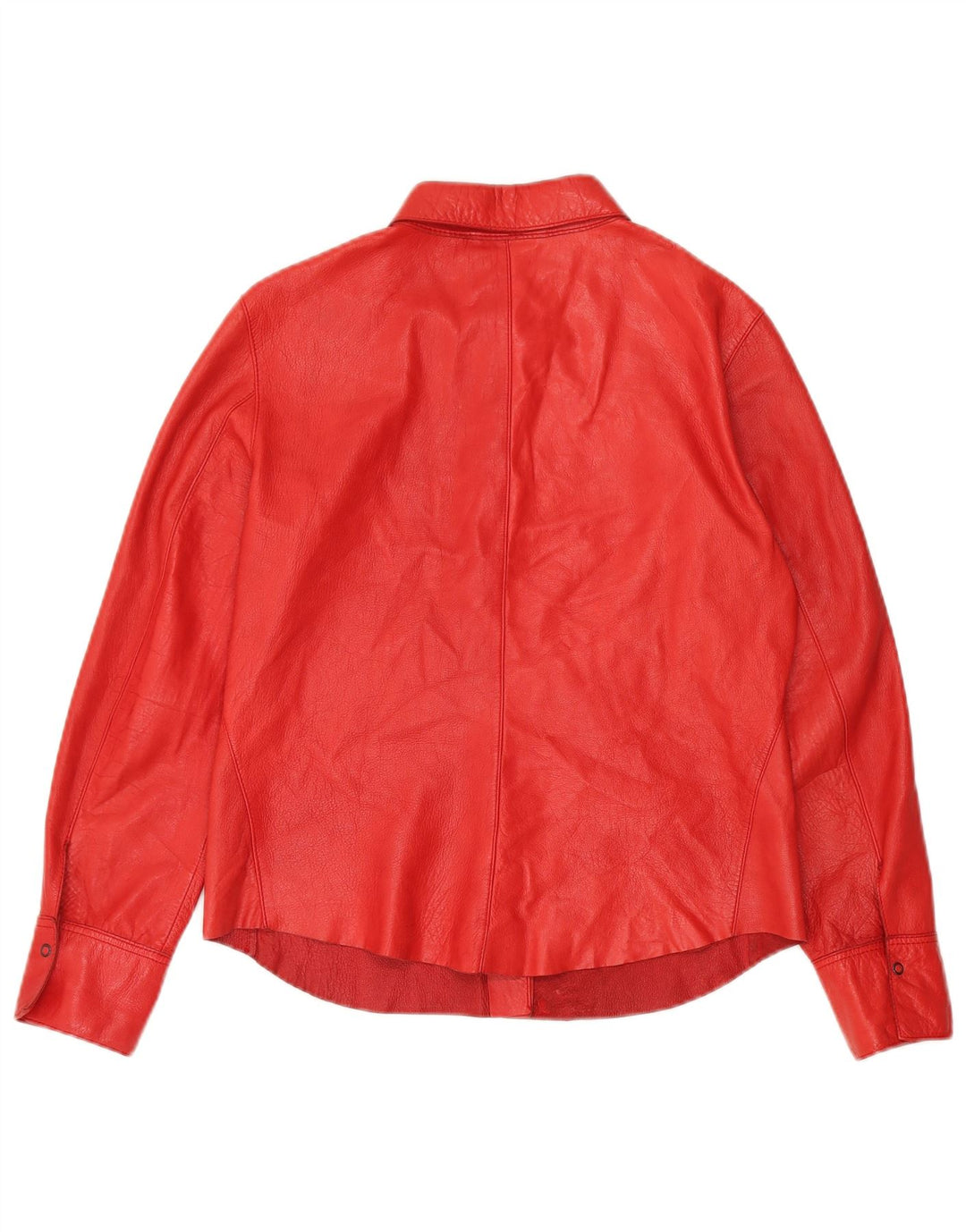Strenesse Damen Lederhemd UK 12 Mittelrotes Lammleder