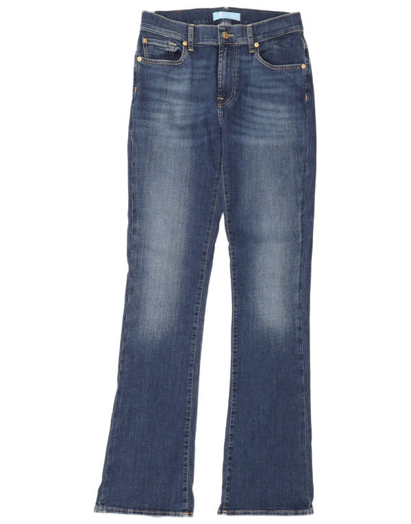 7 For All Mankind Damen Bootcut-Jeans W28 L34 Blaue Baumwolle