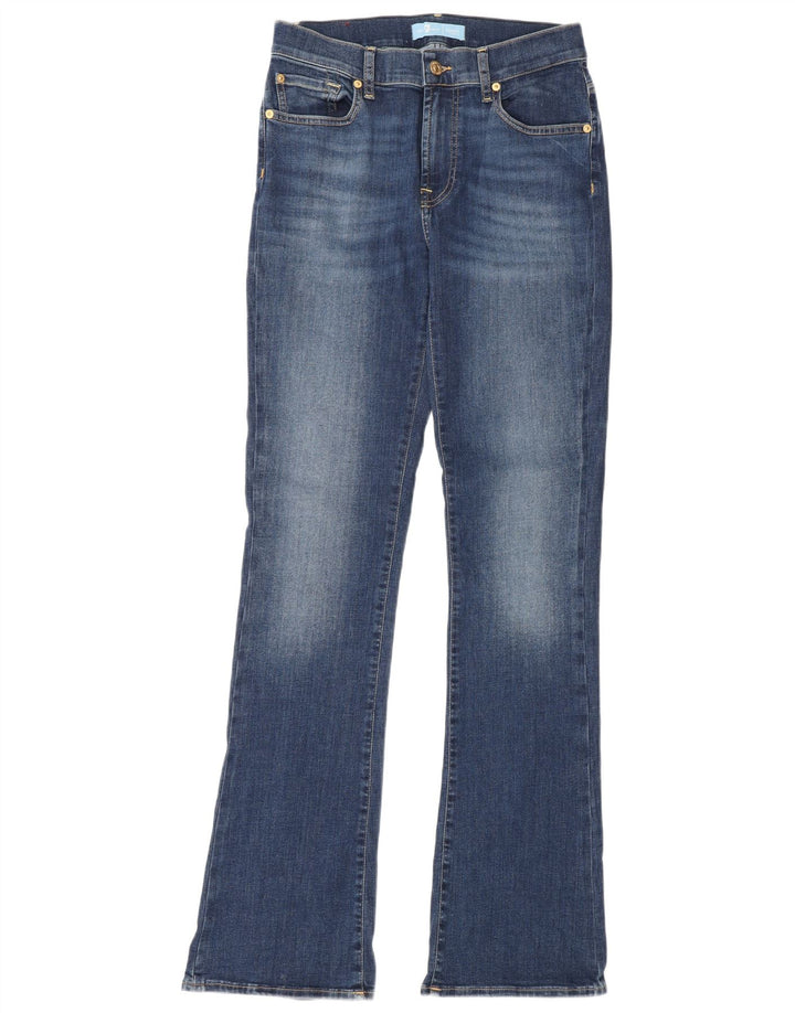 7 For All Mankind Damen Bootcut-Jeans W28 L34 Blaue Baumwolle