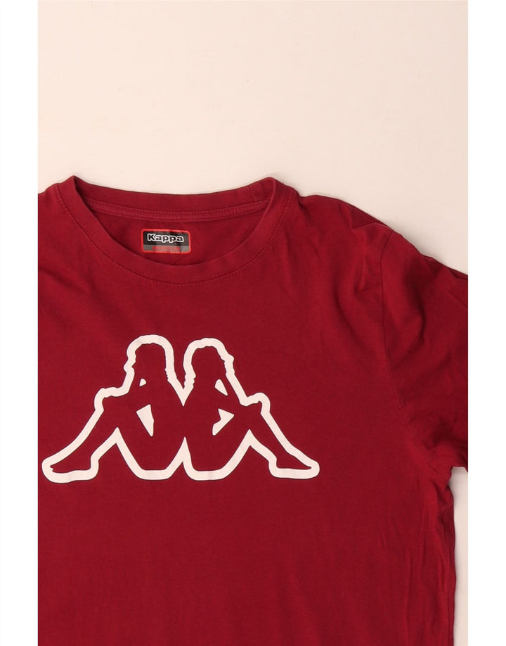 Kappa Herren Grafik-T-Shirt-Oberteil aus mittelroter Baumwolle