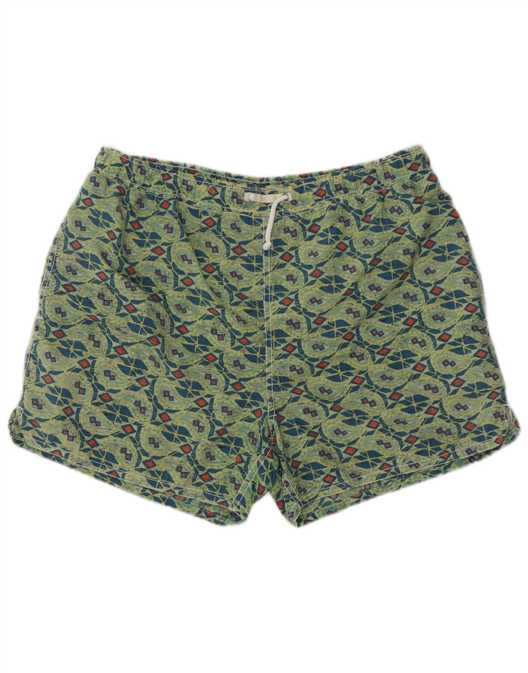 SANTO STEFANO Herren Badeshorts mittelgrünes geometrisches Polyamid