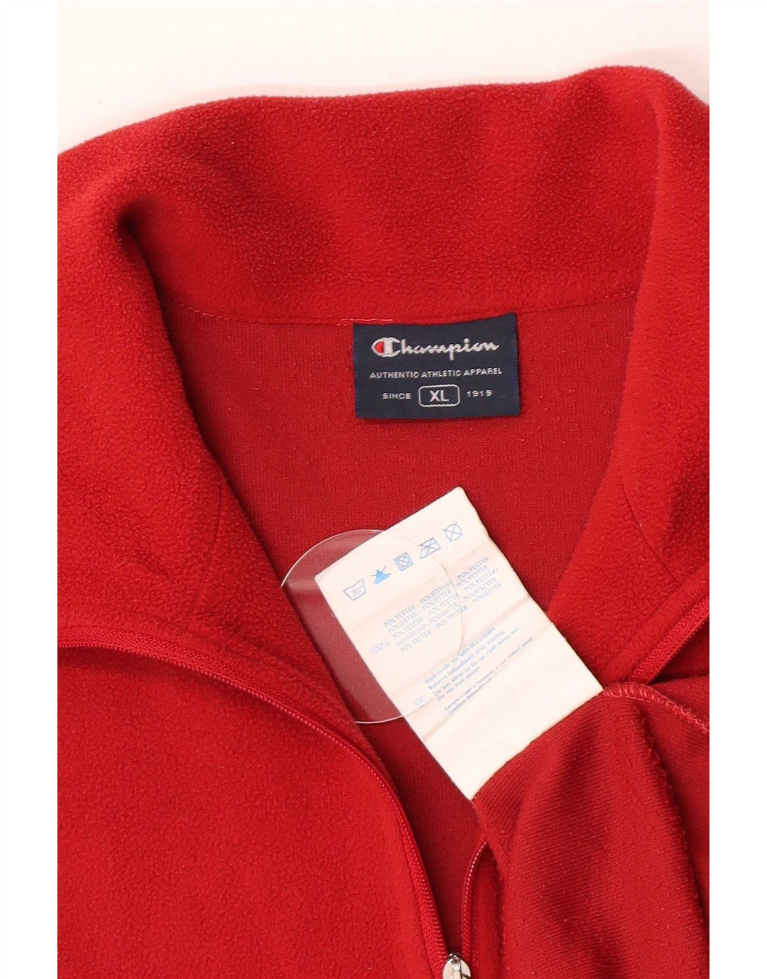 Champion Herren-Fleecepullover mit Reißverschluss, XL, rotes Polyester