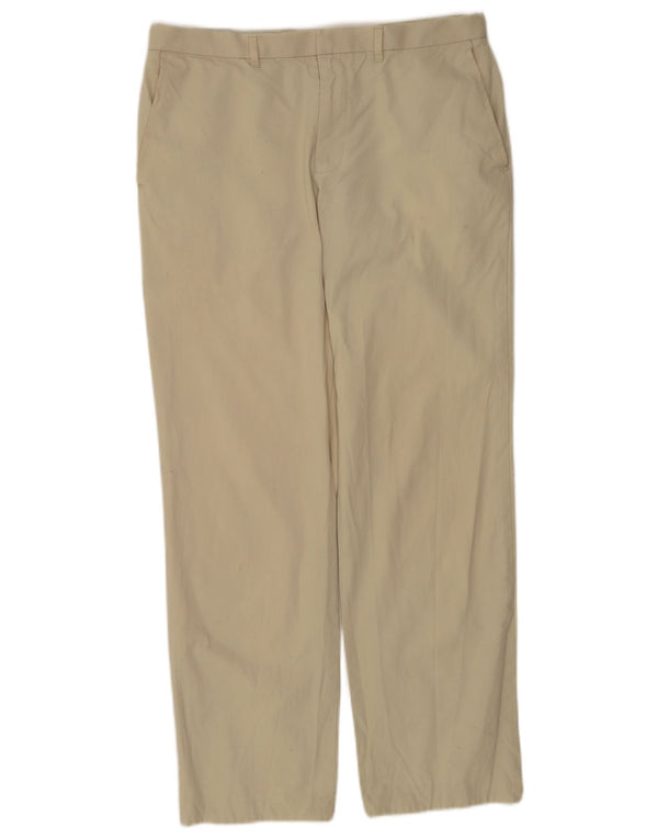 Marks & Spencer Herren Autograph Straight Chino Hose W34 L31 Beige Baumwolle