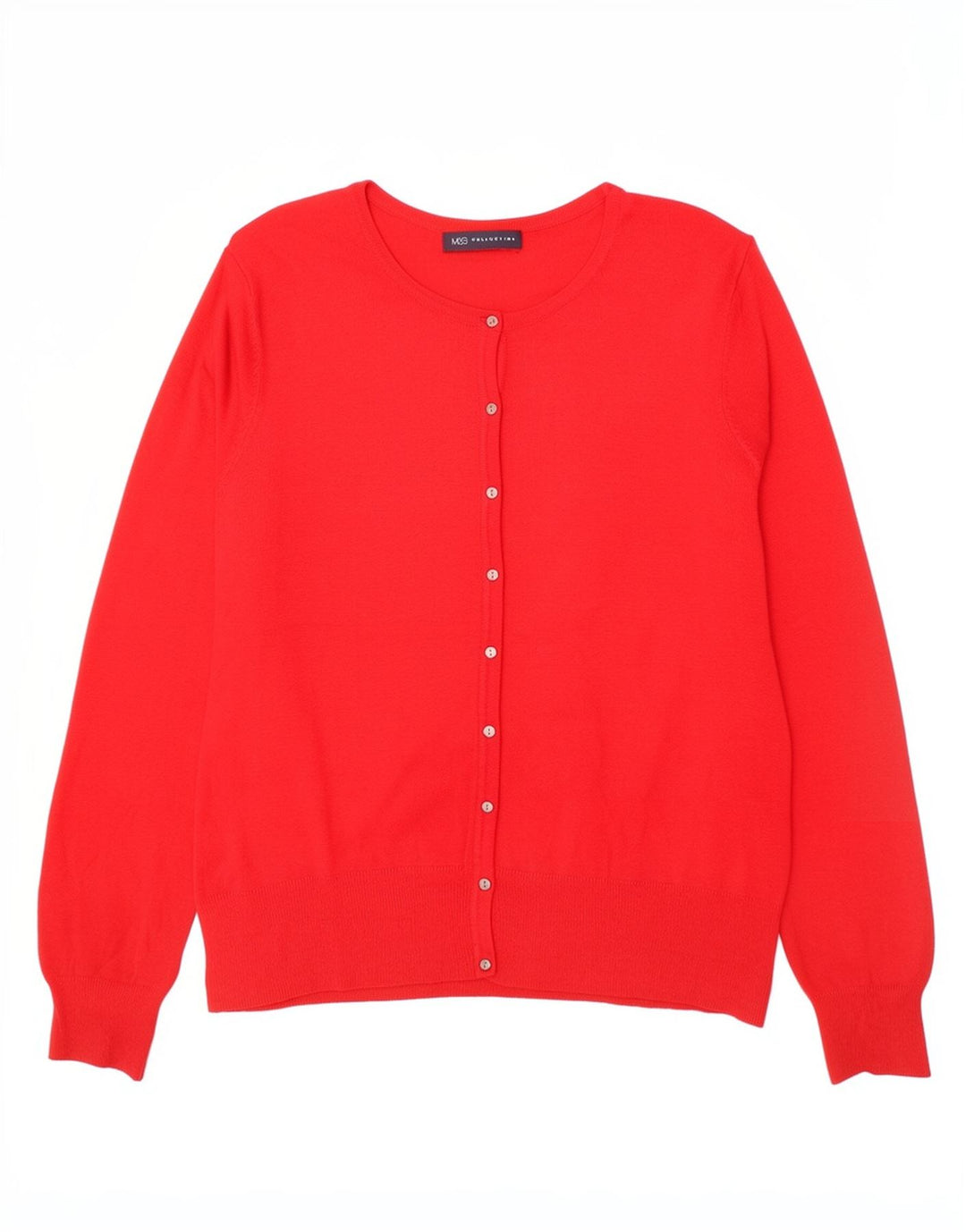 Marks & Spencer Damen Strickjacke Pullover UK 14 Mittelrot