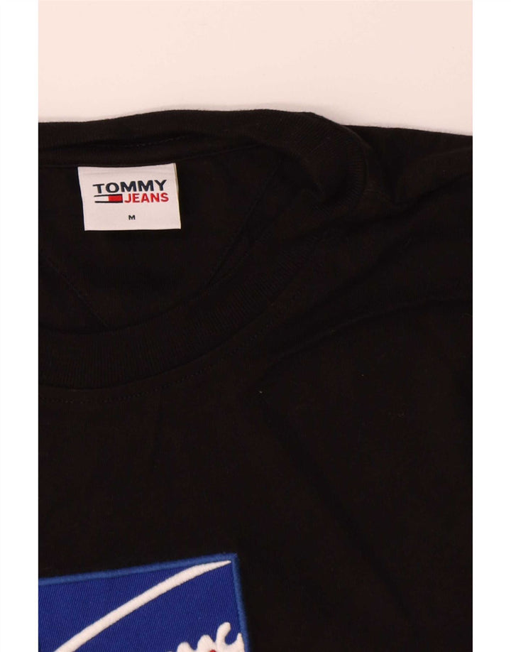 Tommy Hilfiger Herren-Grafik-Oberteil, langärmelig, mittelschwarz, Baumwolle