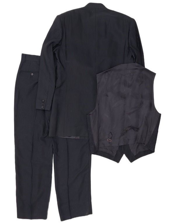 Carlo Pignatelli Mens 3 Piece Suit IT 52 XL W32 L30 Navy Blue Pinstripe