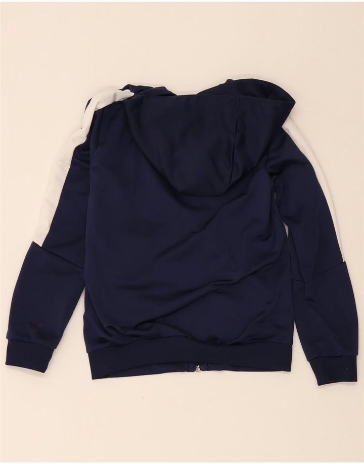 Puma Jungen-Kapuzenpullover mit Reißverschluss, 11–12 Jahre, marineblaues Farbblock-Polyester