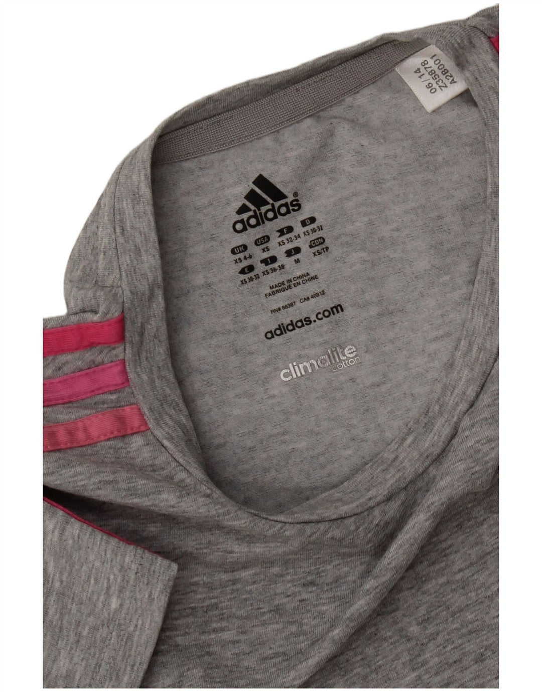 Adidas Damen Climalite T-Shirt Top UK 4/6 XS Grau