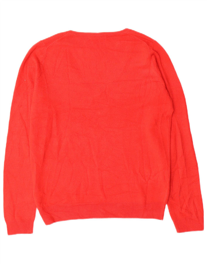 Marks & Spencer Damen-Pullover, übergroß, V-Ausschnitt, Gr. 10, Größe S, Rot
