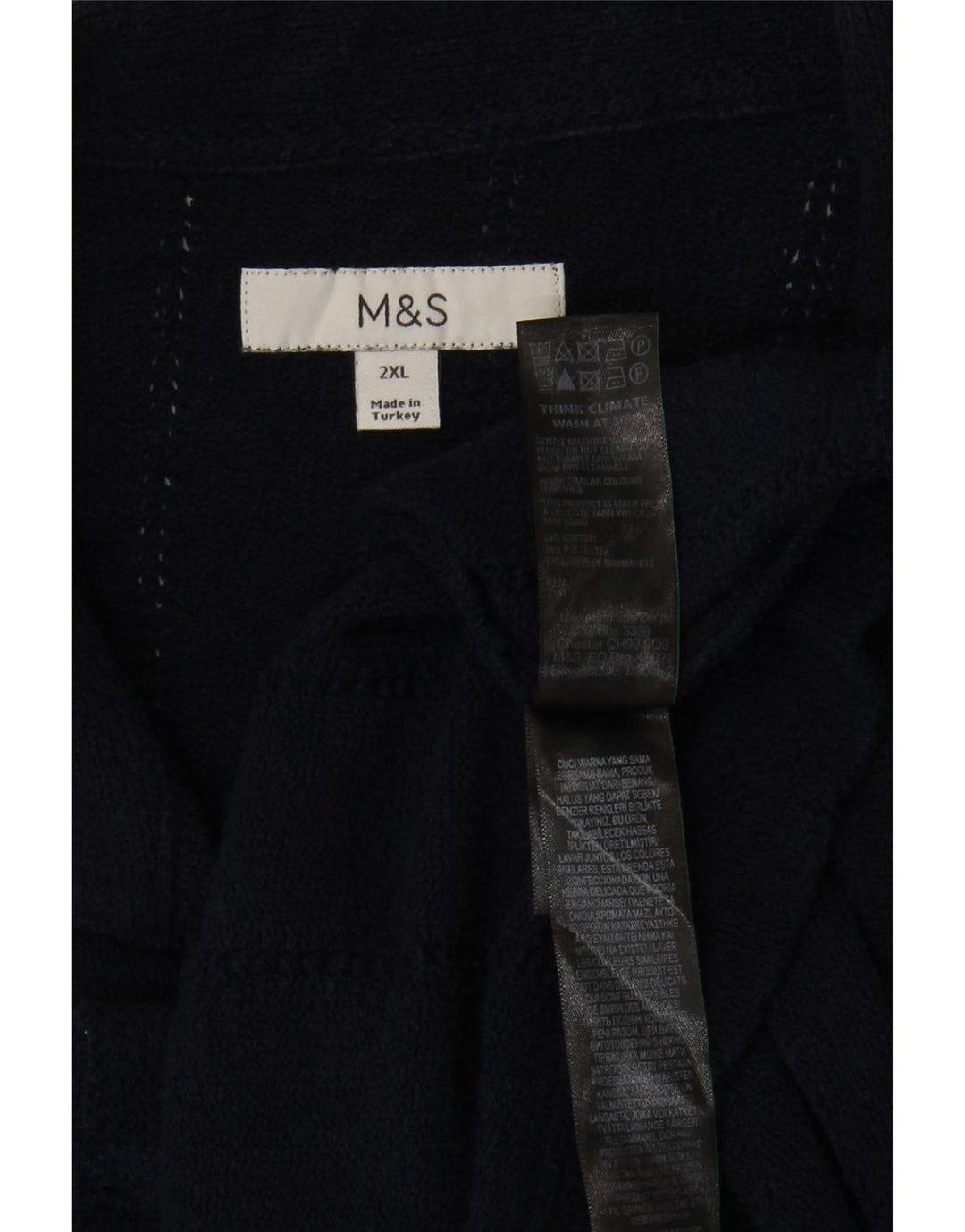 Marks & Spencer Herren Kurzarmhemd 2XL Marineblau Baumwolle