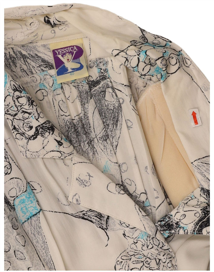 YESSICA Damen Übergroßes A-Linien-Kleid mit abstraktem Muster, EU 40, Mittelweiß