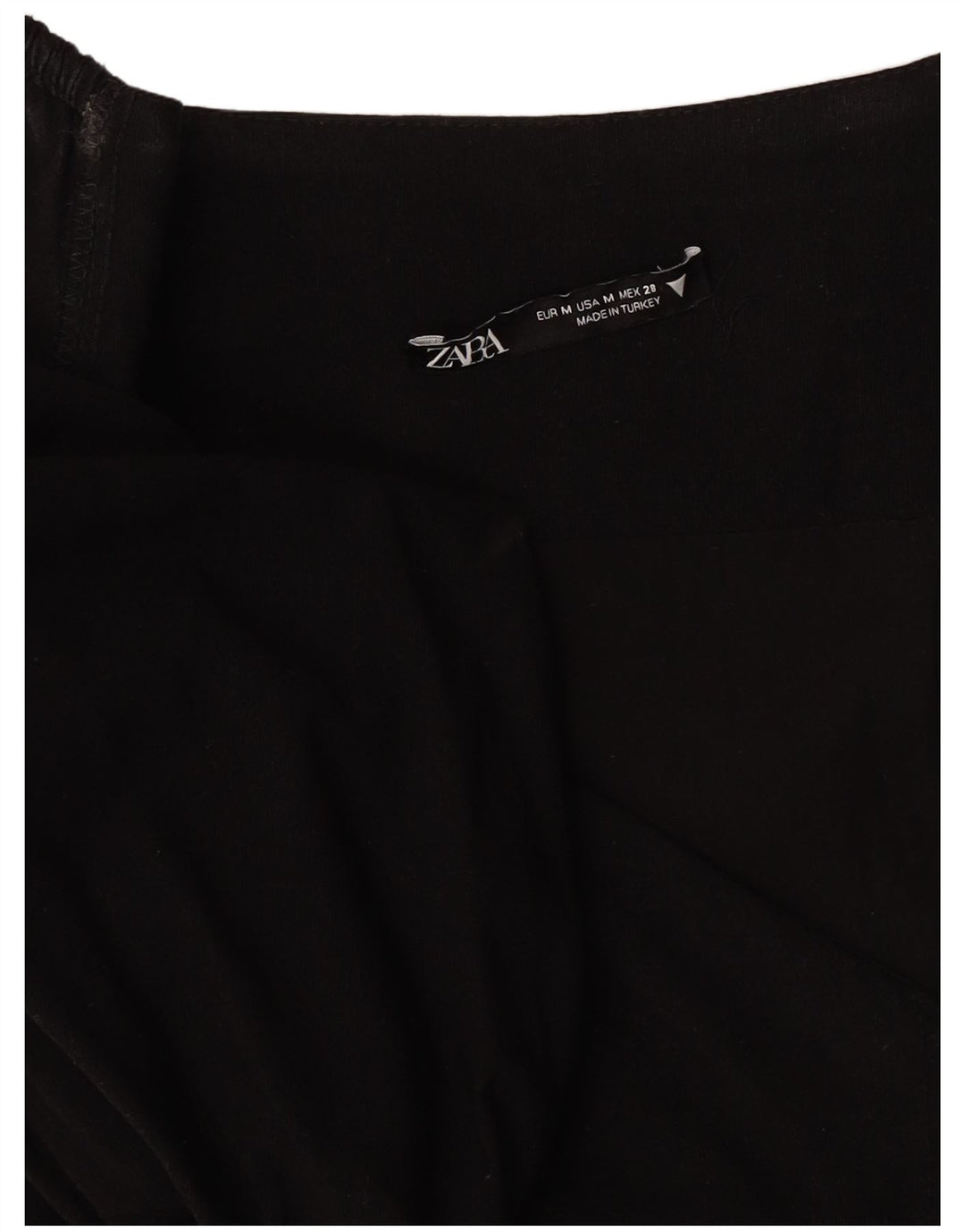 Zara Damen 3/4-Ärmel A-Linien-Kleid UK 12 Medium Schwarz