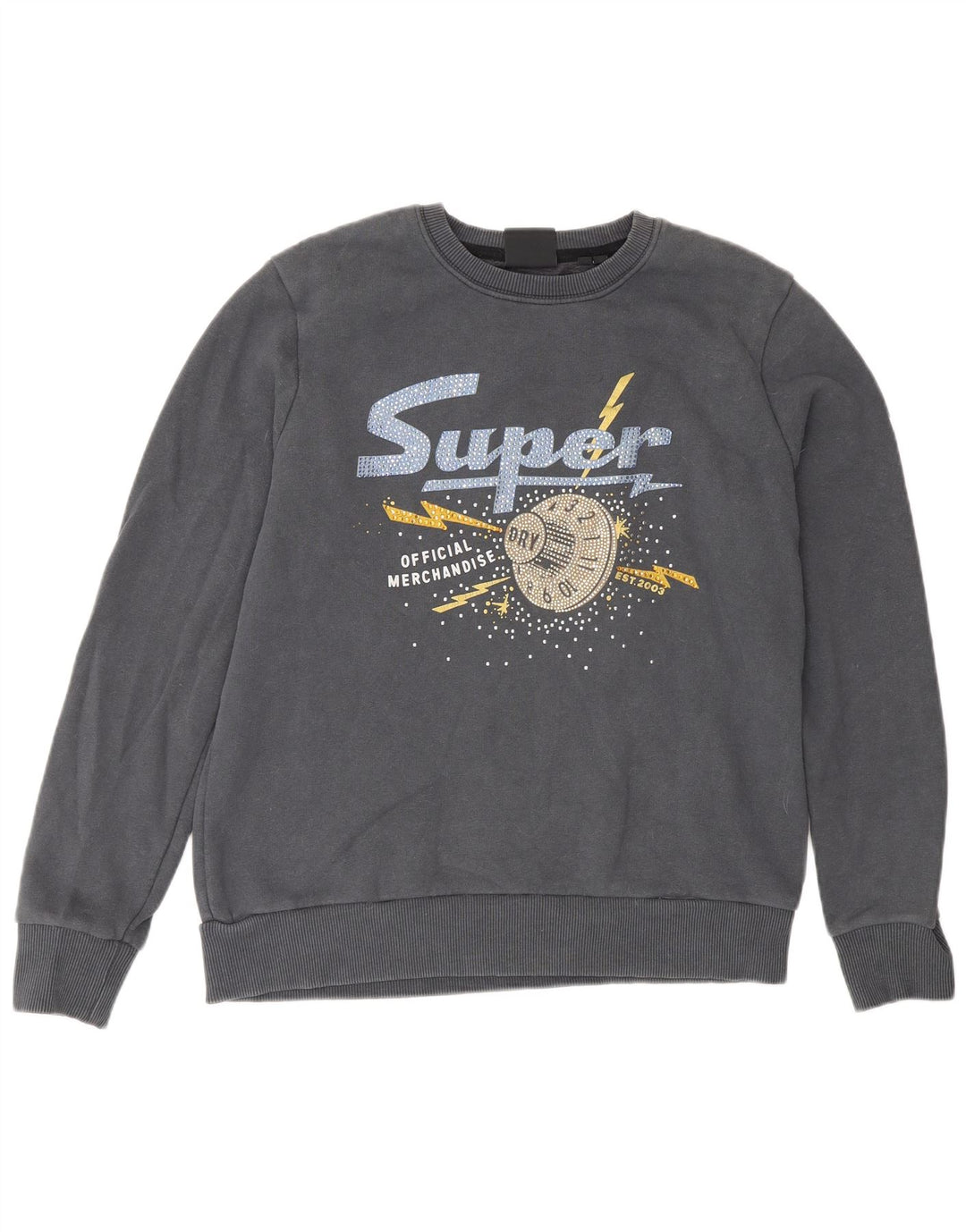 Superdry Damen Graphic Loose Fit Sweatshirt Pullover UK 12 Mittelgrau