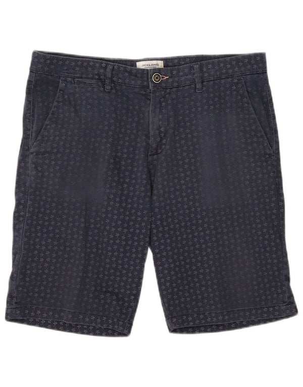 Jack & Jones Herren-Chinoshorts, Größe L, W34, Marineblau, Blumenmuster, Baumwolle