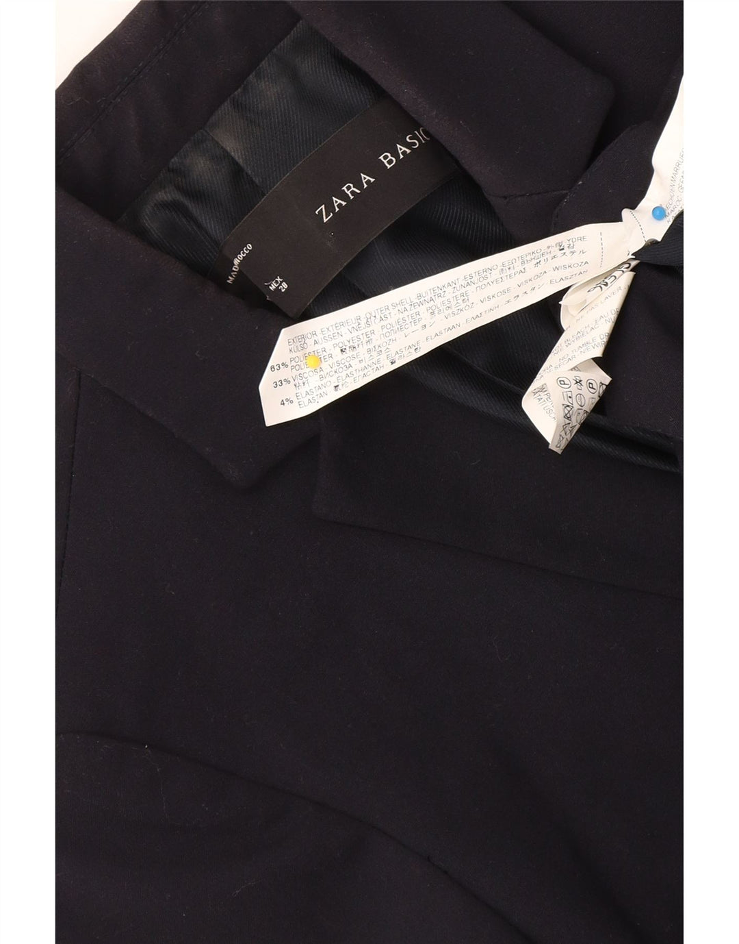 Zara Damen 1-Knopf-Blazerjacke UK 12 Mittelmarineblaues Polyester