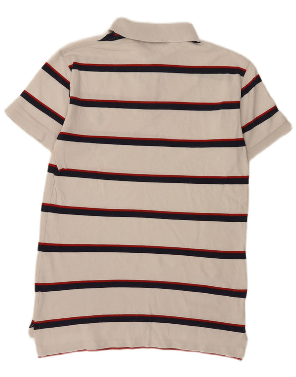 Polo Ralph Lauren Mens Custom Fit Polo Shirt Small White Striped Cotton