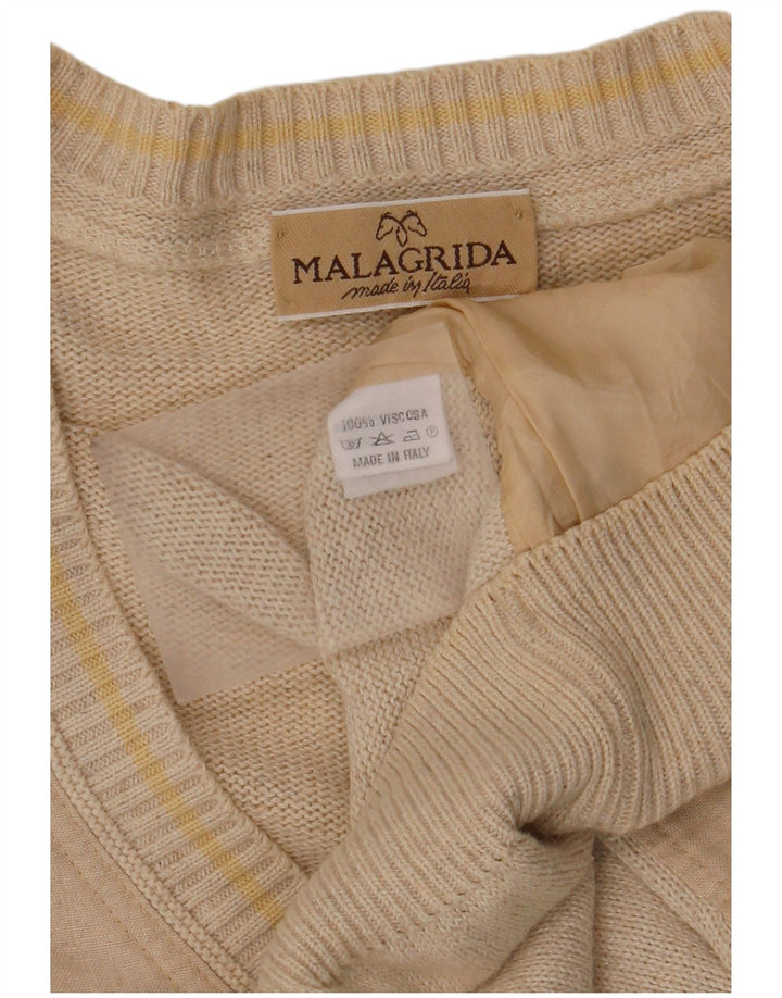 Malagrida Herren-Strickjacke, groß, beige Viskose