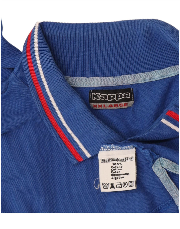 Kappa Herren Langarm-Poloshirt 2XL Blau Baumwolle
