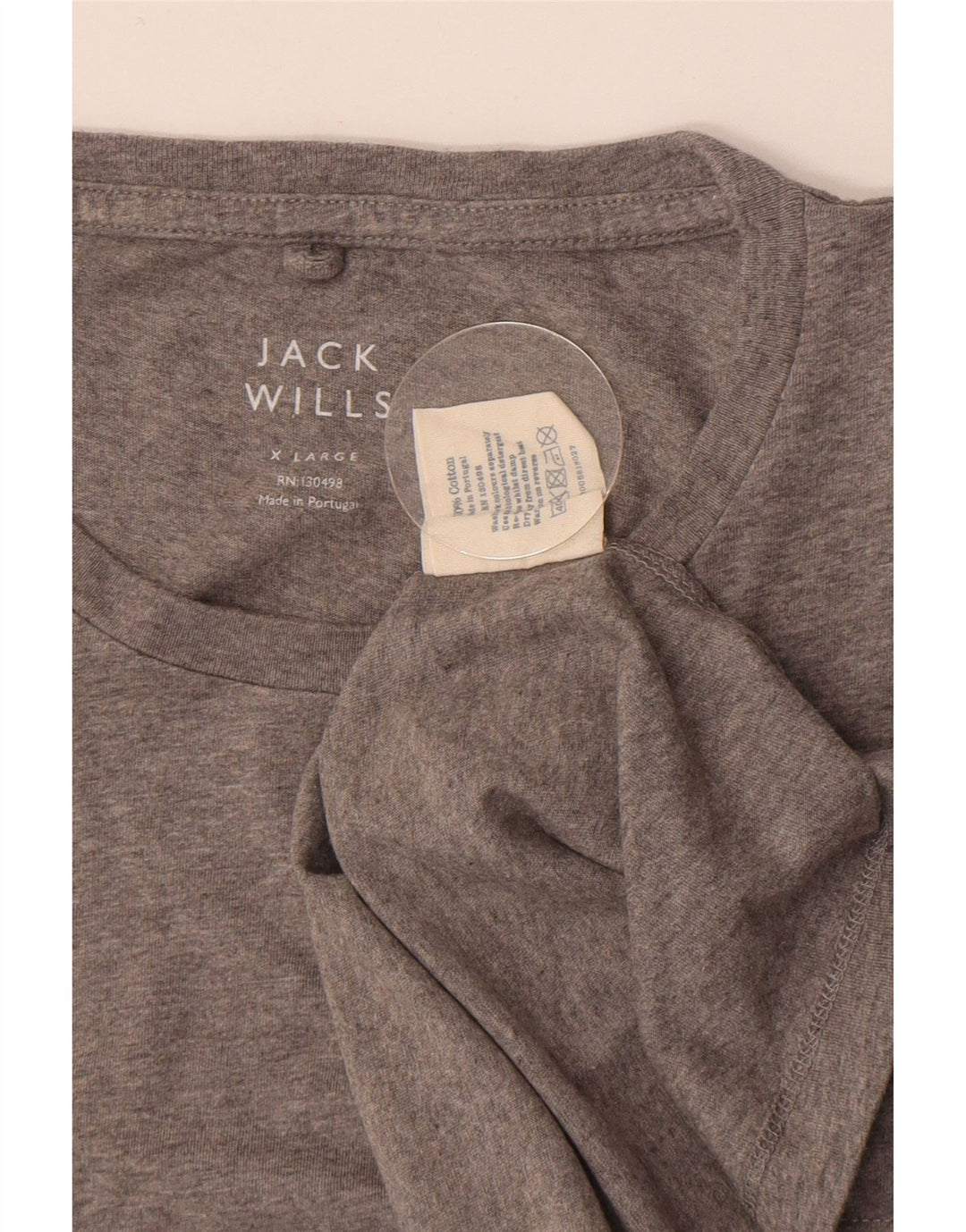 Jack Wills Herren-T-Shirt-Oberteil XL aus grau gesprenkelter Baumwolle