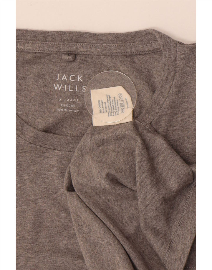 Jack Wills Herren-T-Shirt-Oberteil XL aus grau gesprenkelter Baumwolle