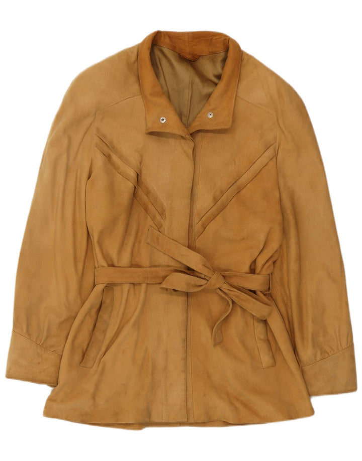 Vintage Damen Wildlederjacke IT 44 Medium Beige