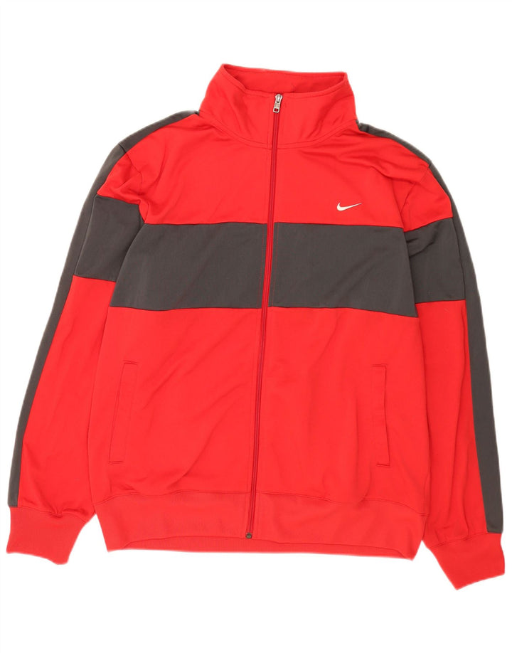 Nike Herren-Trainingsanzugoberteil, UK-Größe 42/44, Größe L, Rot, Farbblock