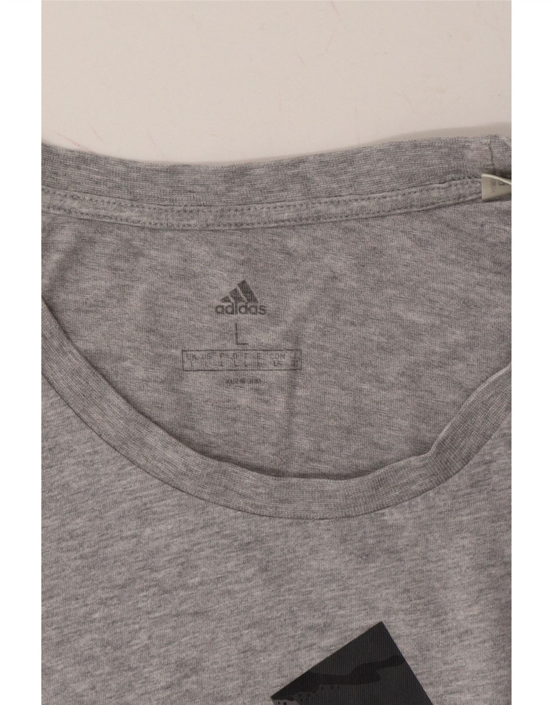 ADIDAS Mens Graphic T-Shirt Top Large Grey Cotton Vintage Adidas and Second-Hand Adidas from Messina Hembry 
