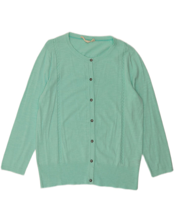 White Stuff Damen Strickjacke UK 18 XL Türkis Baumwolle