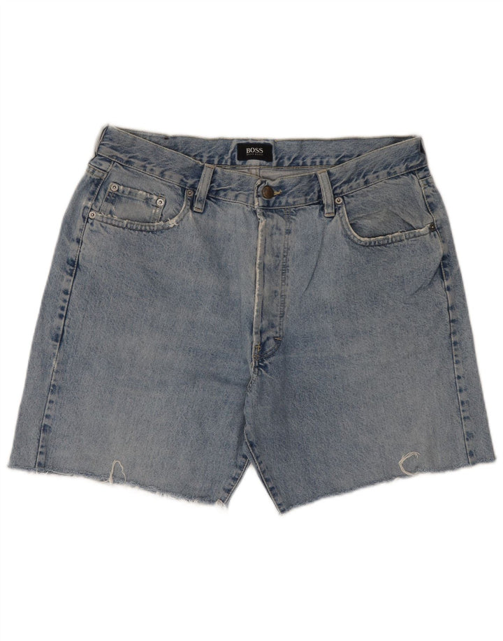 HUGO BOSS Herren Yukon Denim Shorts W36 Große blaue Baumwolle
