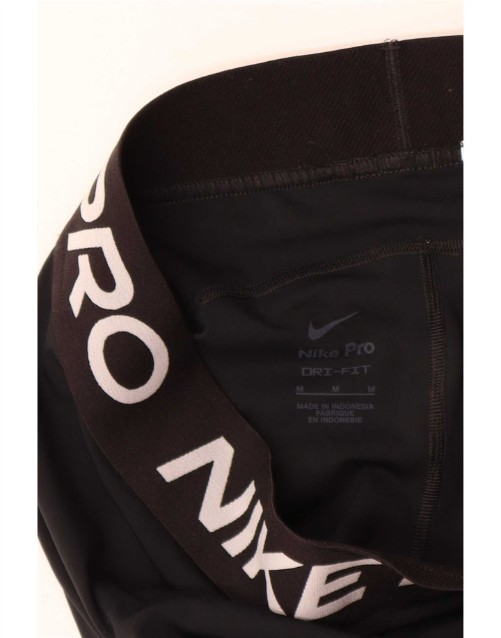 Nike Damen Dri Fit Graphic Leggings UK 12 Medium Schwarz