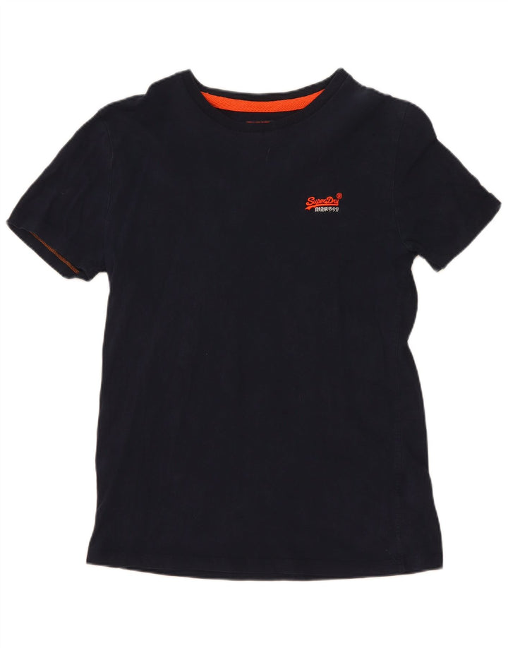 Superdry Herren T-Shirt Top Small Marineblau Baumwolle