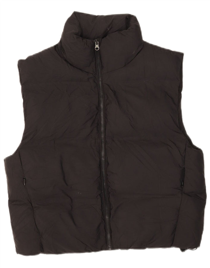 ZARA Damen Crop Übergroße wattierte Weste UK 6 XS Schwarz Polyester