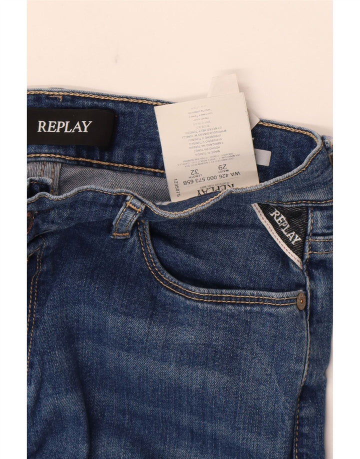 Replay Damen Schlagjeans W29 L32 Blaue Baumwolle