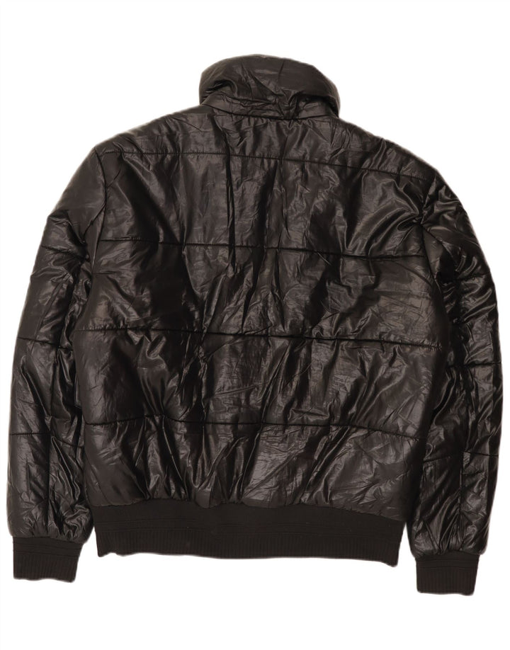 Zara Herren Wattierte Jacke UK 40 Large Schwarz Polyester