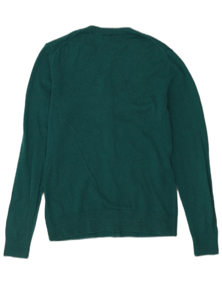 Gap Damen-Cardigan-Pullover UK 12 Mittelgrüne Baumwolle