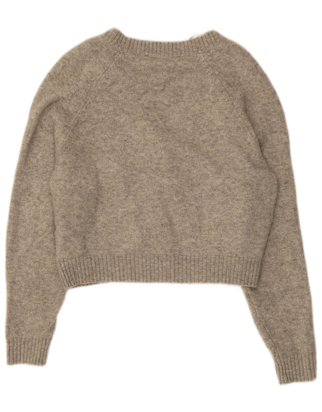 Zara Damen Crop-Oversize-Cardigan-Pullover, Gr. 10, klein, grau gefleckt