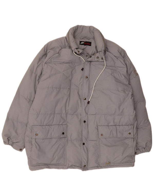 C&A Mens Hooded Padded Jacket EU 52 XL Grey Polyester