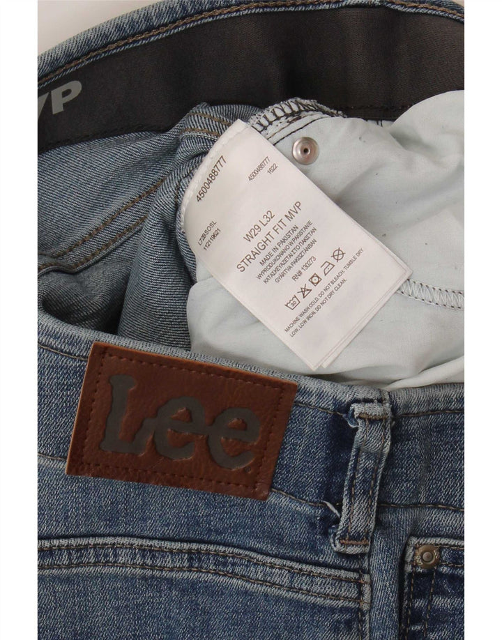 Lee Herren Straight Jeans W29 L29 Blaue Baumwolle
