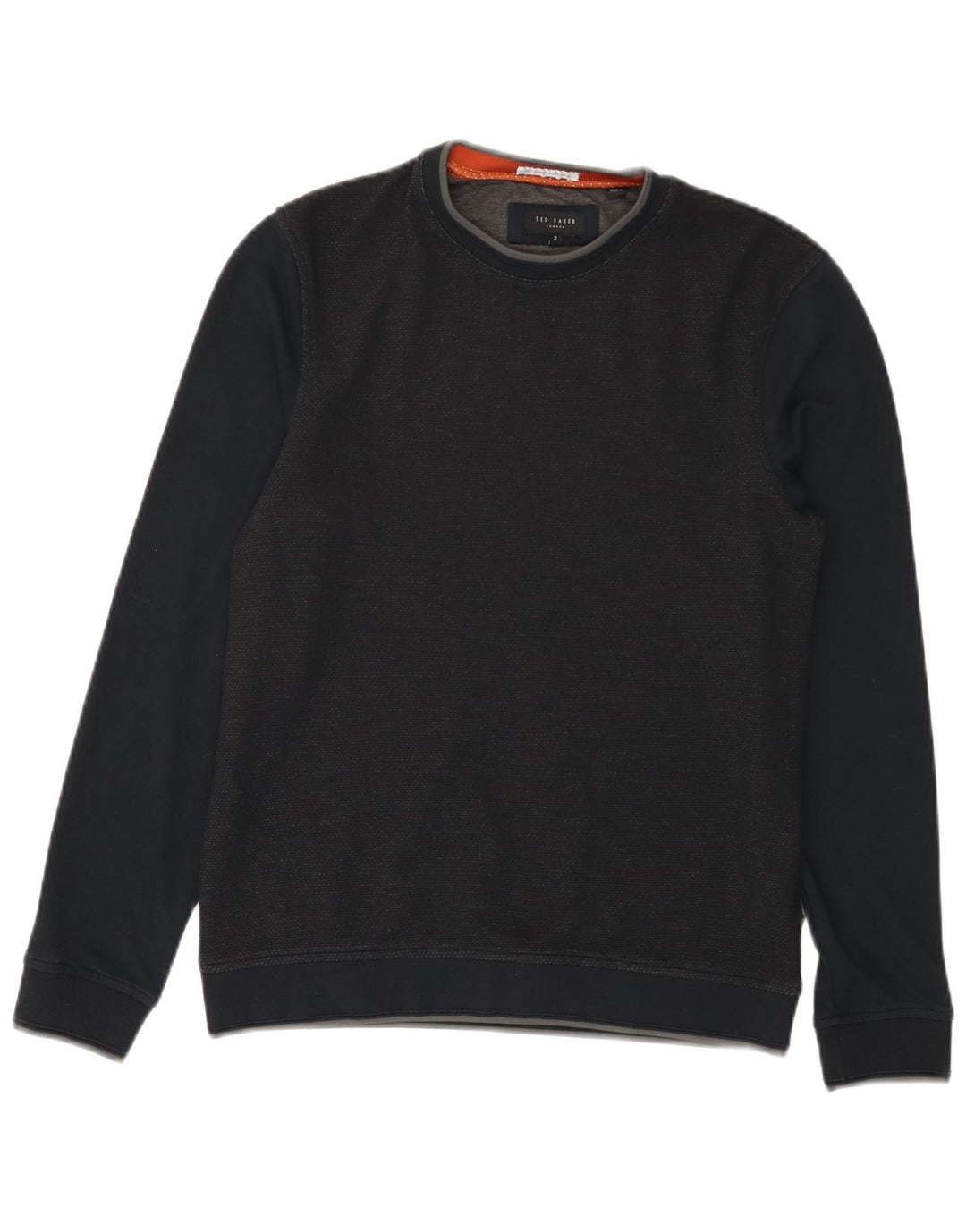 Ted Baker Herren-Sweatshirt-Pullover, Größe 2, klein, Marineblau, Farbblock