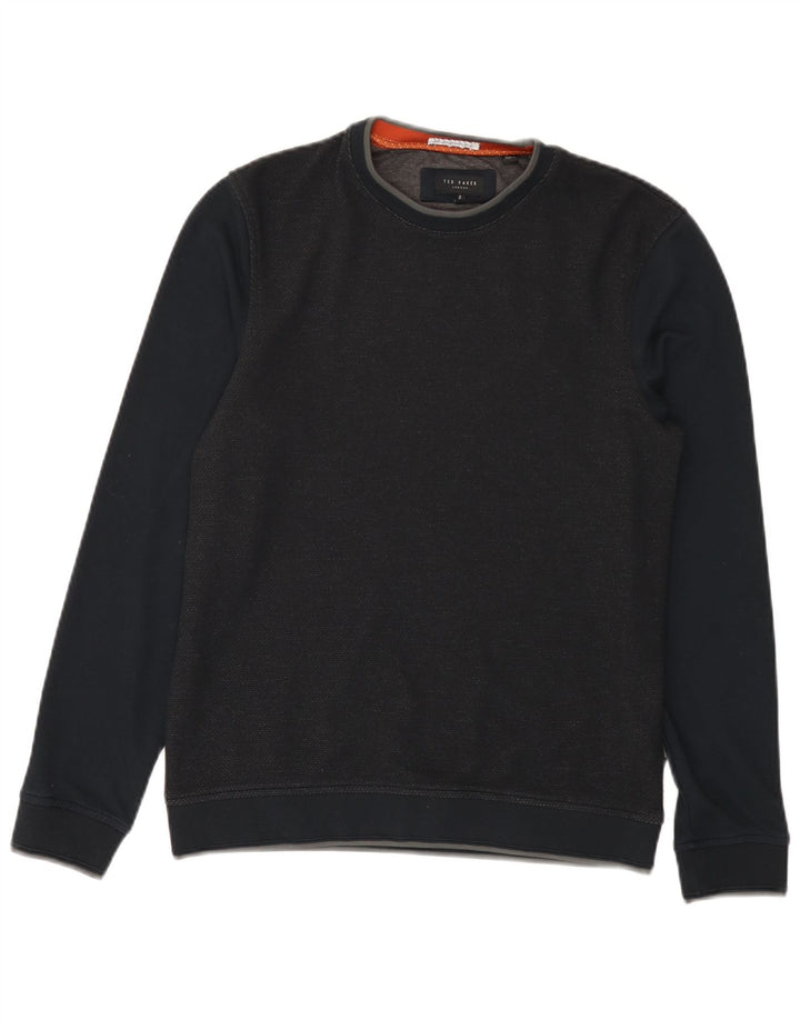 Ted Baker Herren-Sweatshirt-Pullover, Größe 2, klein, Marineblau, Farbblock