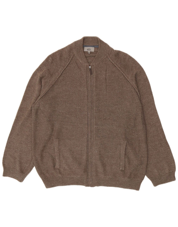 Marks & Spencer Herren-Cardigan mit normaler Passform, 2XL, braune Baumwolle