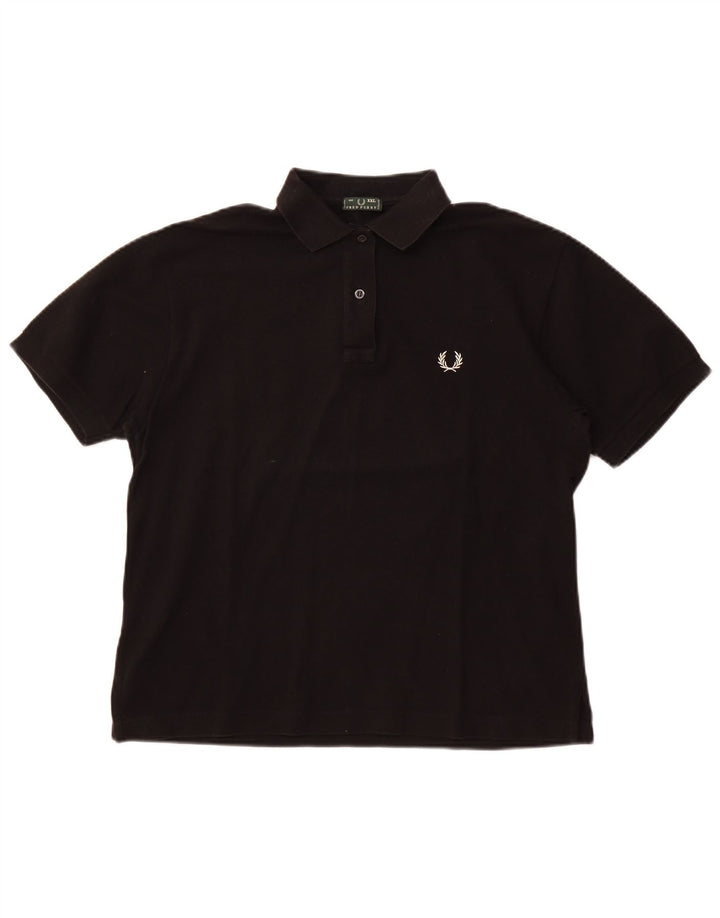 Fred Perry Damen Poloshirt UK 20 2XL Schwarze Baumwolle